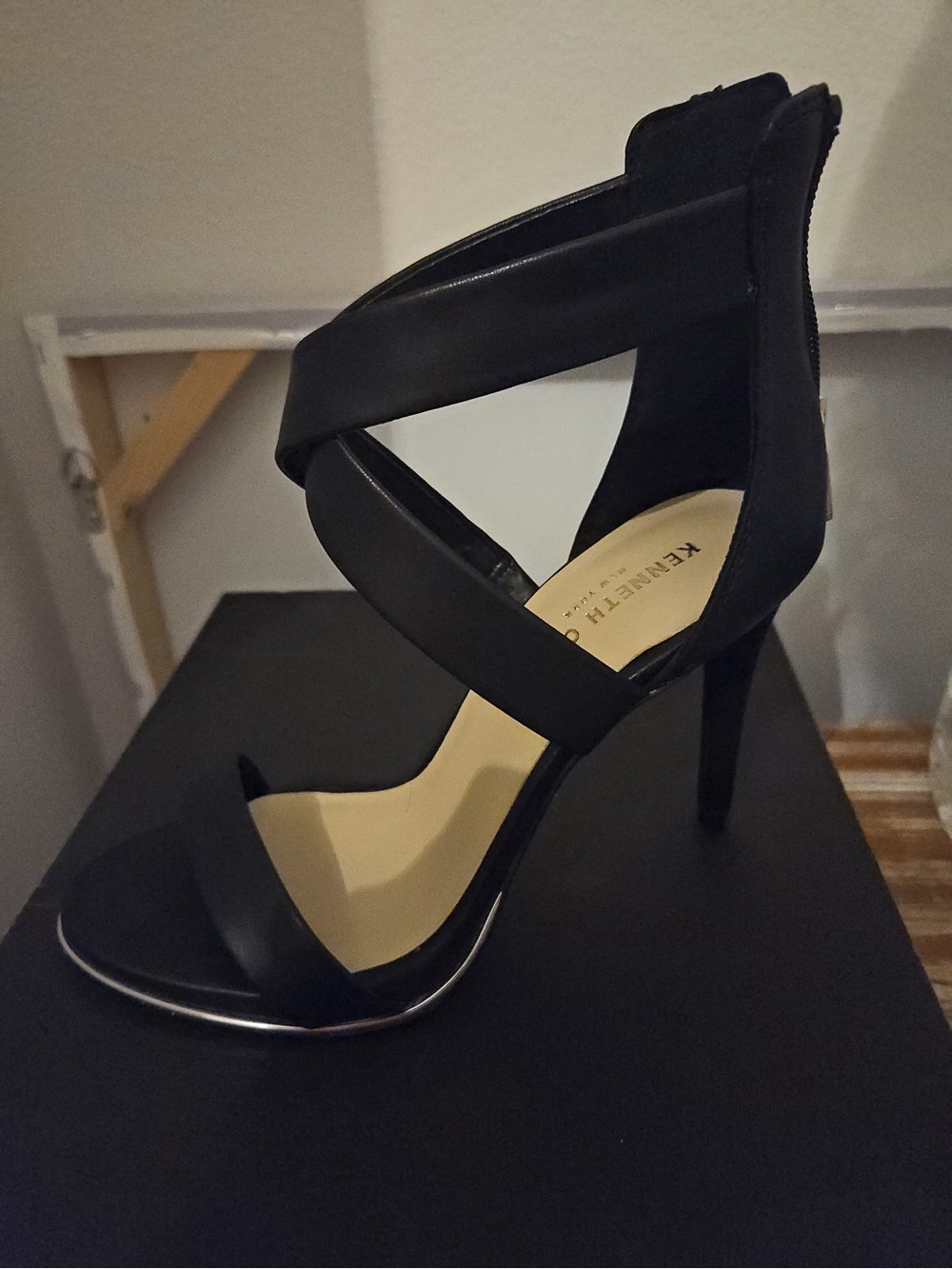 Kenneth Cole Black Strappy High Heel Sandals